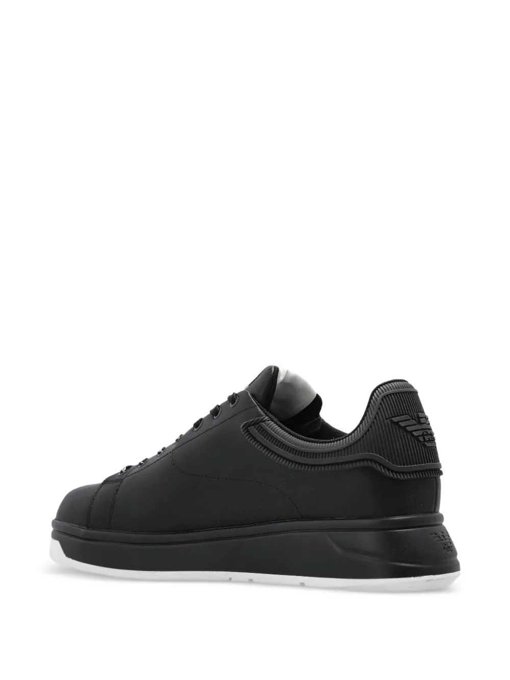 Emporio Armani Leren sneakers Zwart