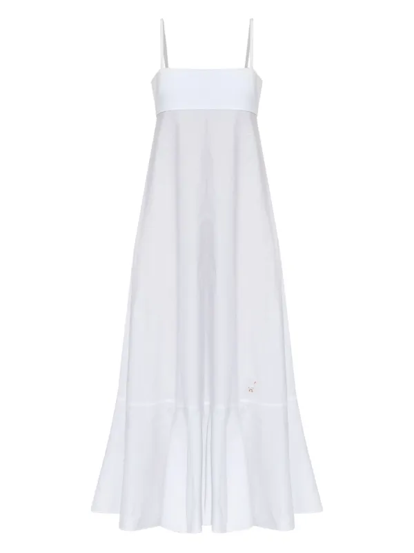 Moschino Embroidered-detail Maxi Dress in White