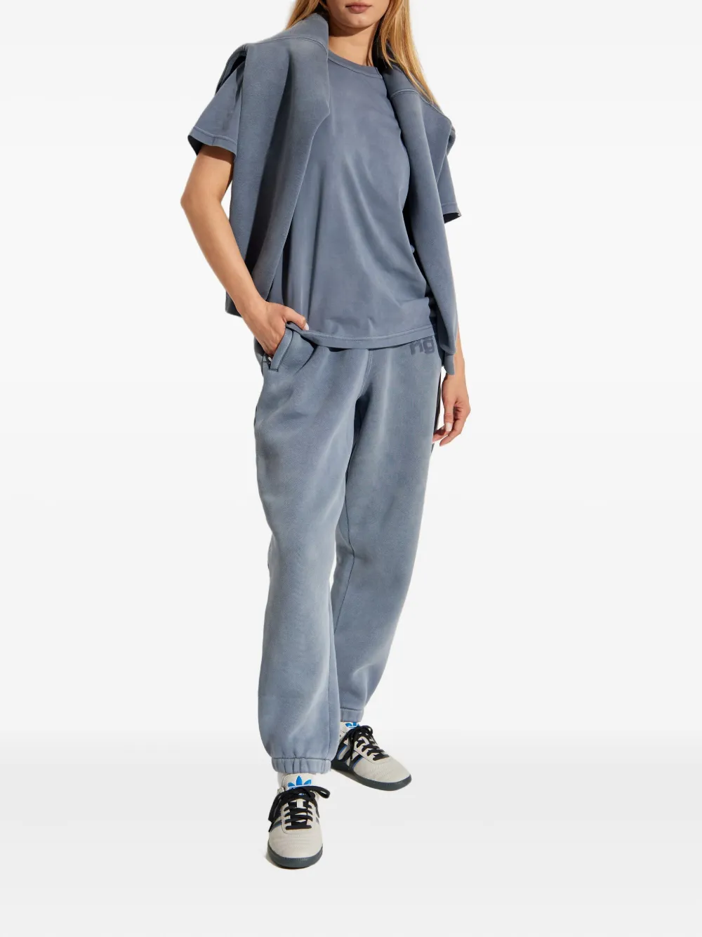 Alexander Wang logo-detail cotton T-shirt Blauw