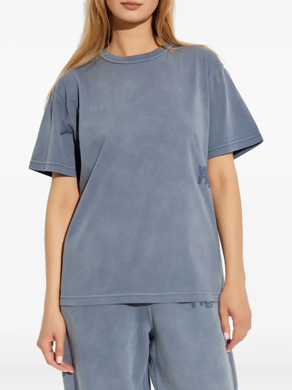 Alexander Wang logo-detail cotton T-shirt Blauw