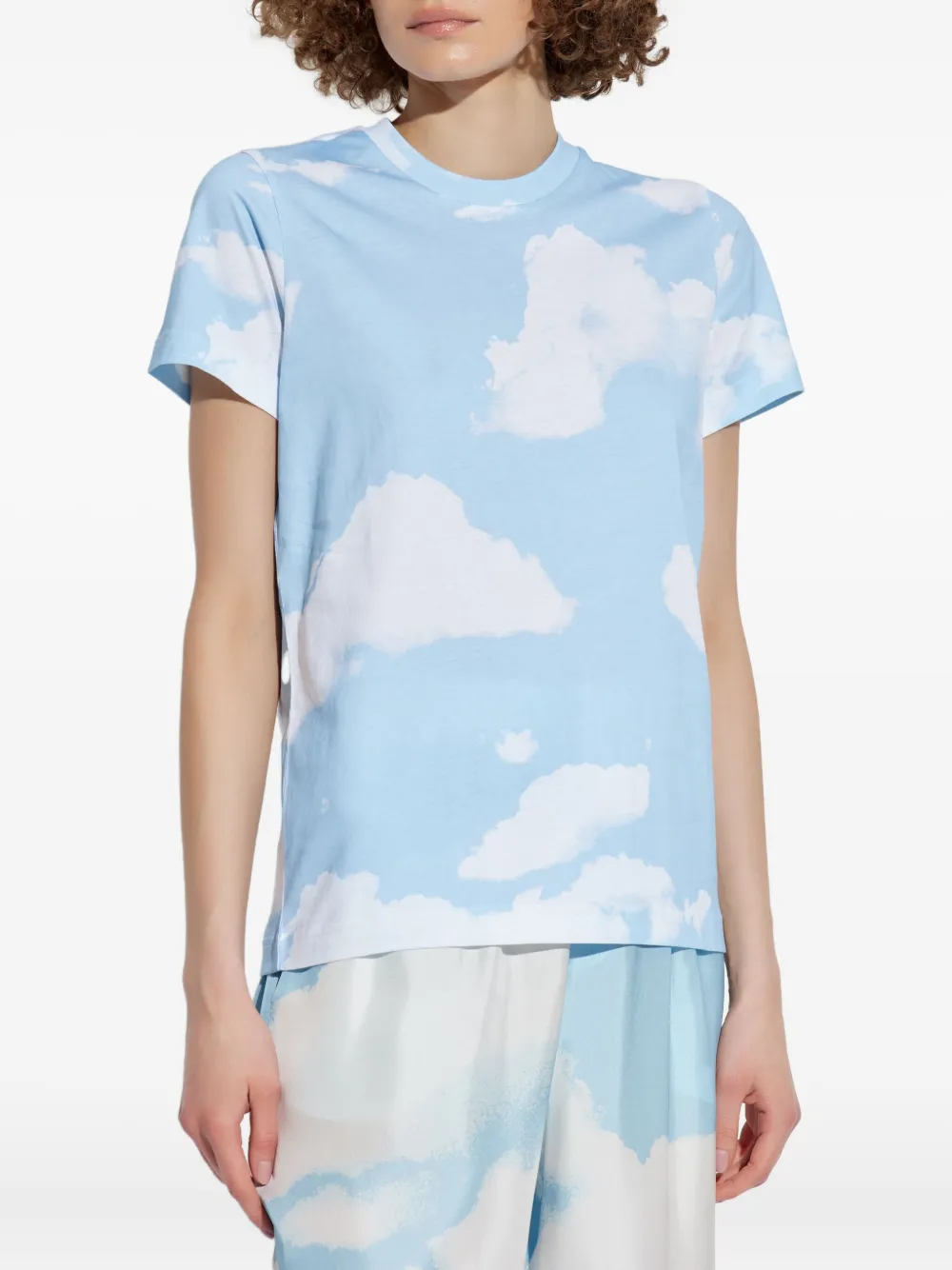 Moschino T-shirt met wolkenprint Blauw