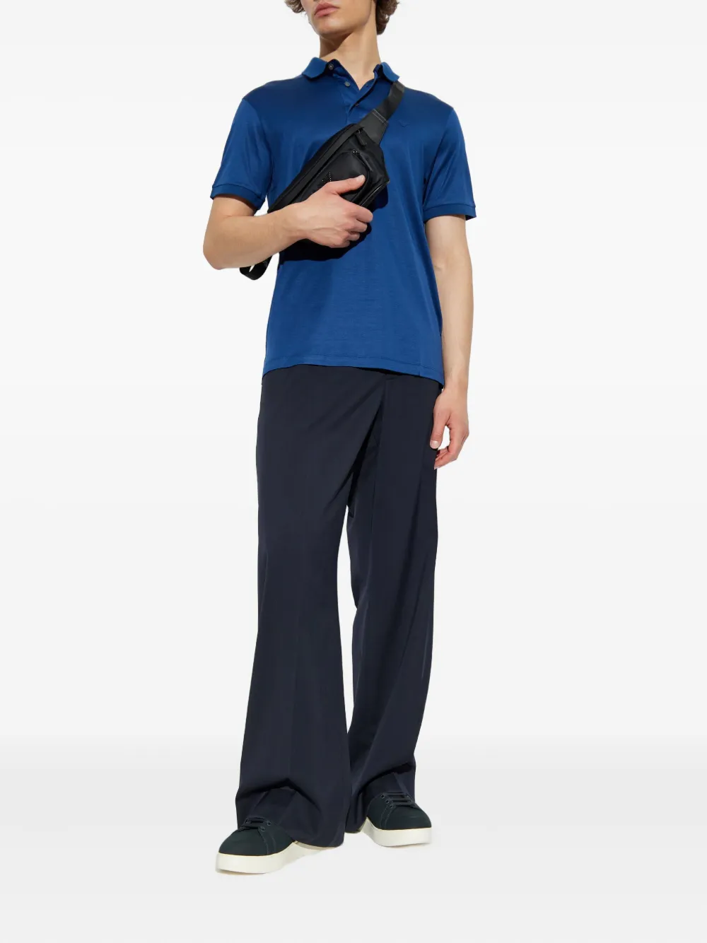 Emporio Armani short-sleeve polo shirt Blauw