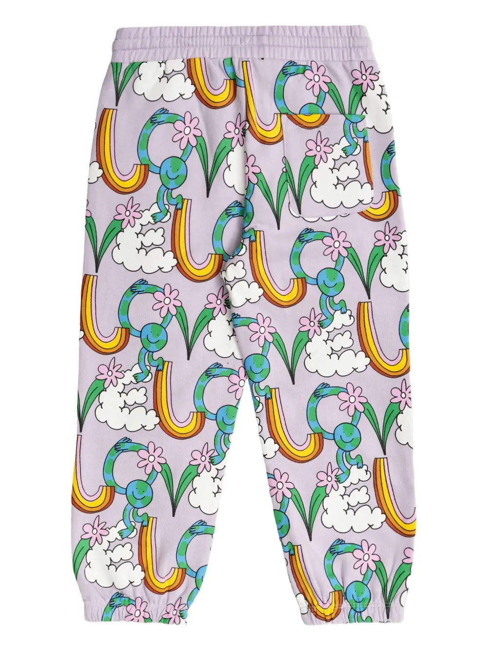 Stella McCartney Kids rainbow-print drawstring trousers Paars