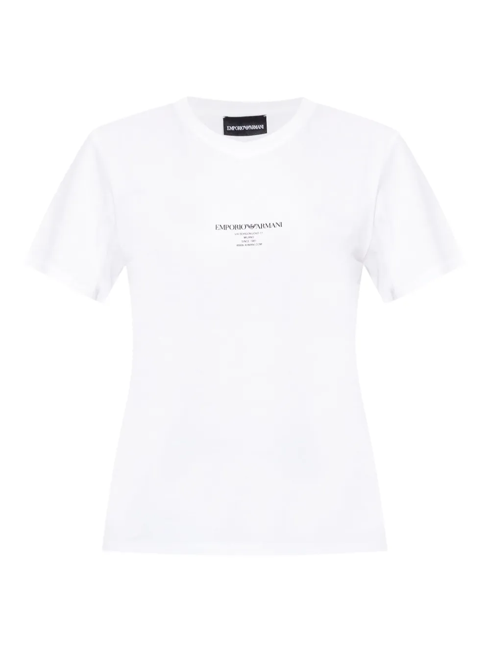 Emporio Armani Katoenen T-shirt met logoprint Wit