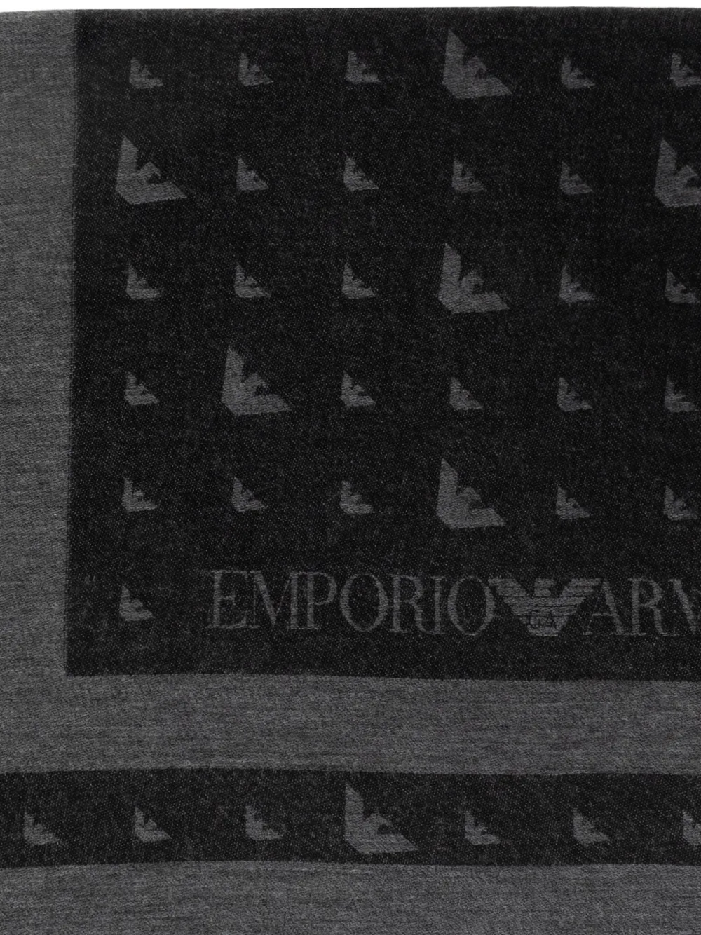 Emporio Armani eagle-logo fringed scarf | Image 2