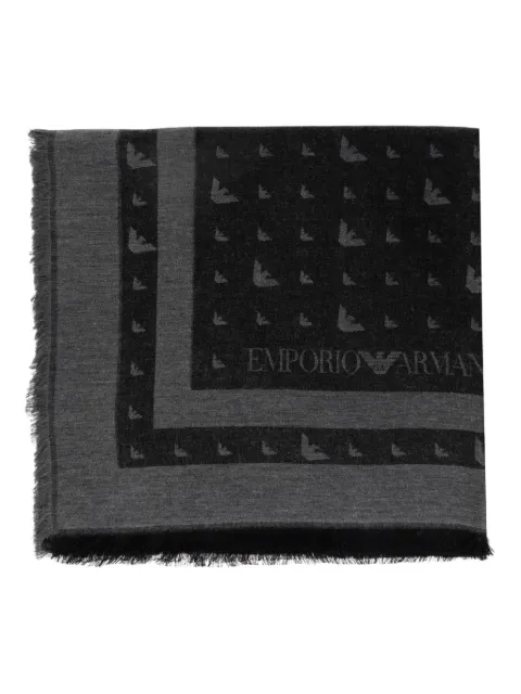 Emporio Armani eagle-logo fringed scarf