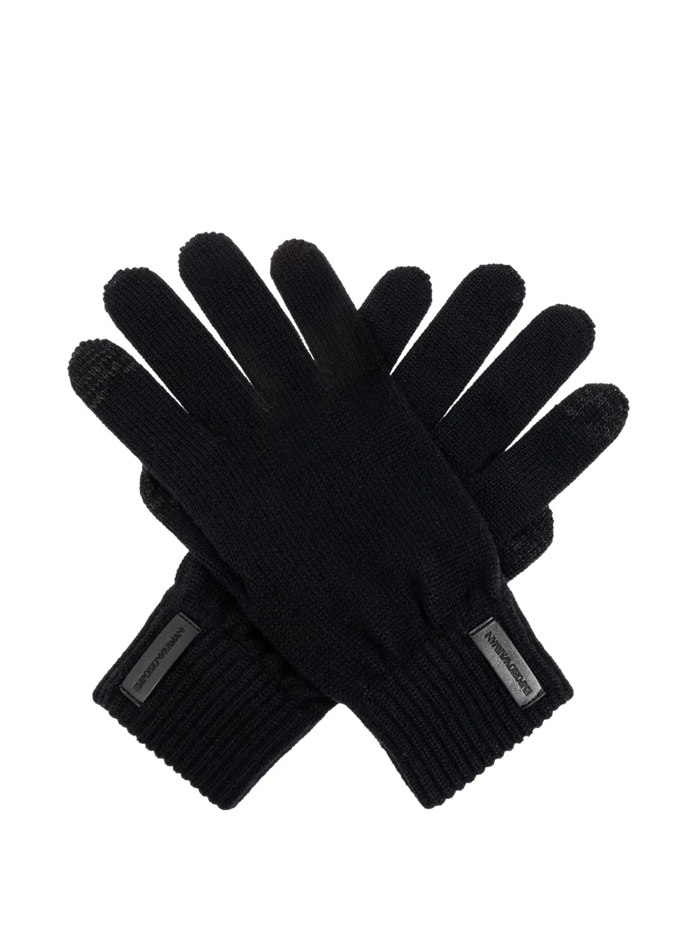 Emporio Armani Handschoenen met logopatch Zwart