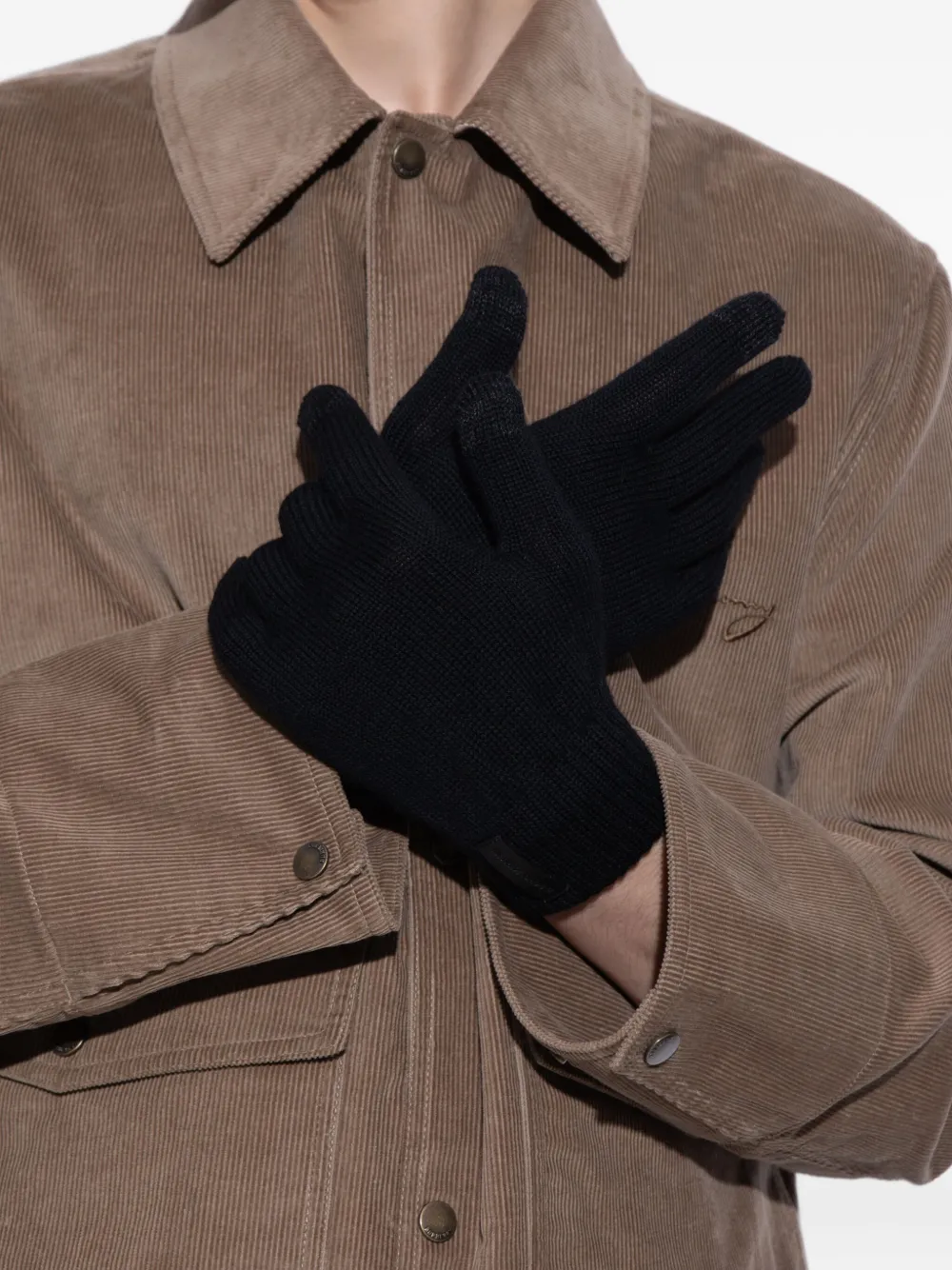 Emporio Armani Handschoenen met logopatch Zwart