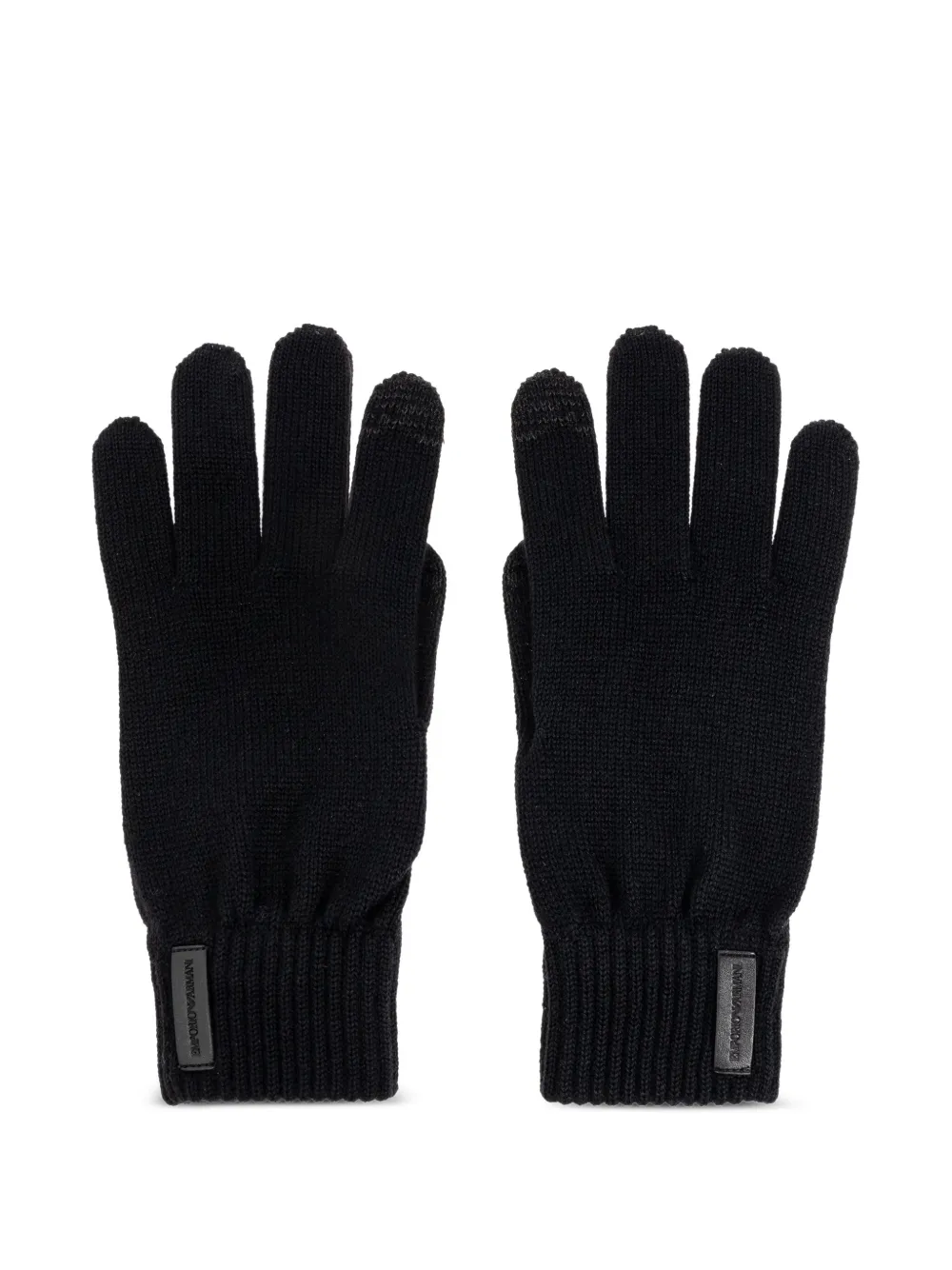 Emporio Armani logo-patch gloves | Black | Image 1