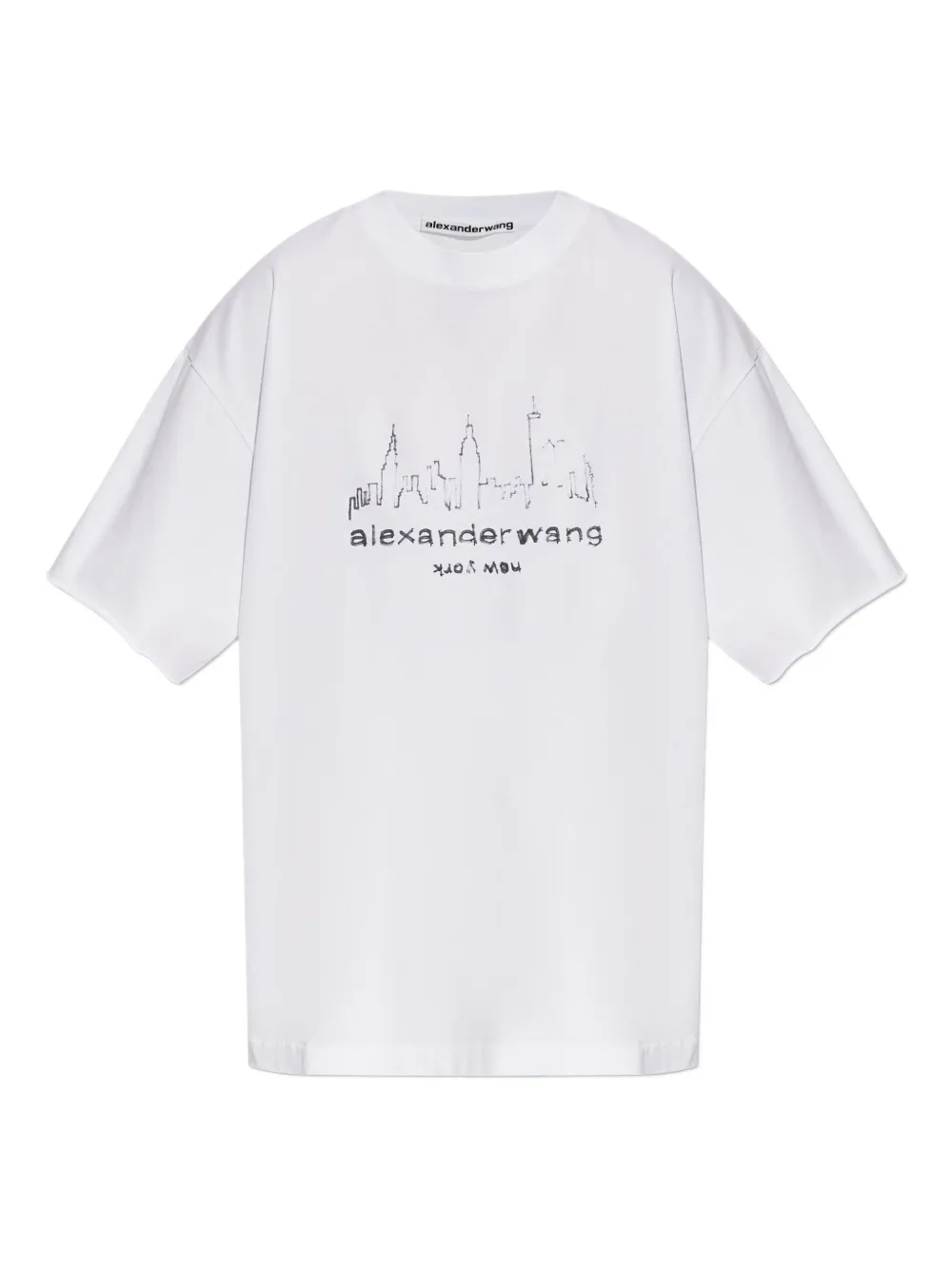 Alexander Wang city skyline-print T-shirt Wit
