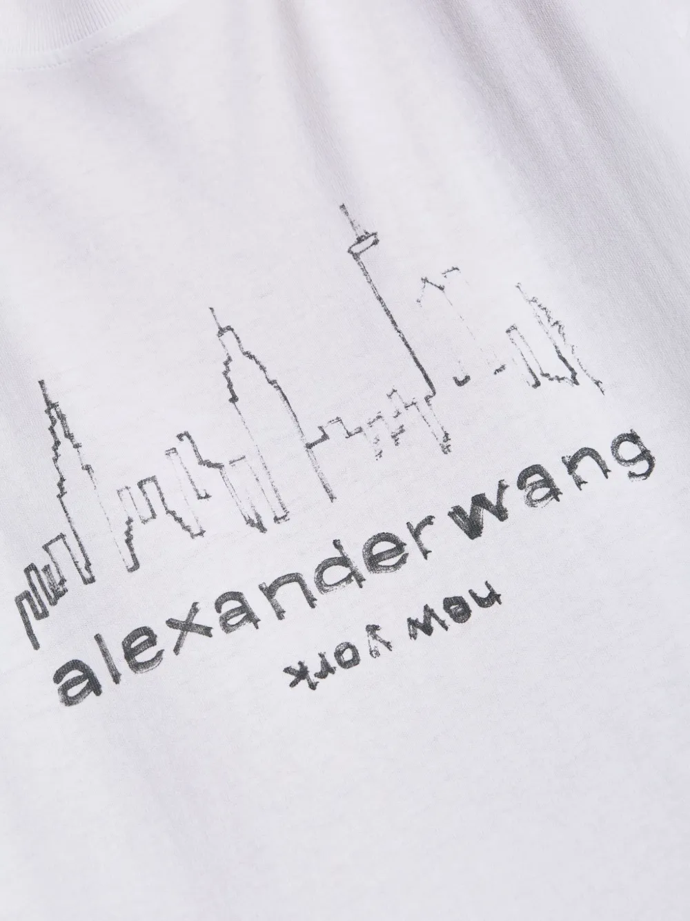 Alexander Wang city skyline-print T-shirt Wit