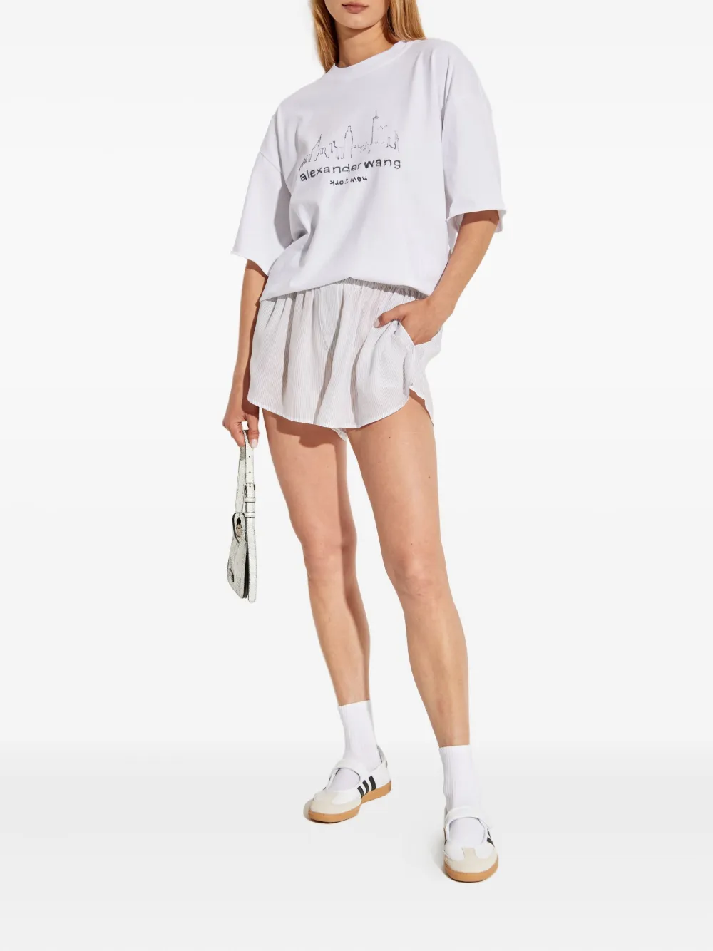 Alexander Wang city skyline-print T-shirt Wit