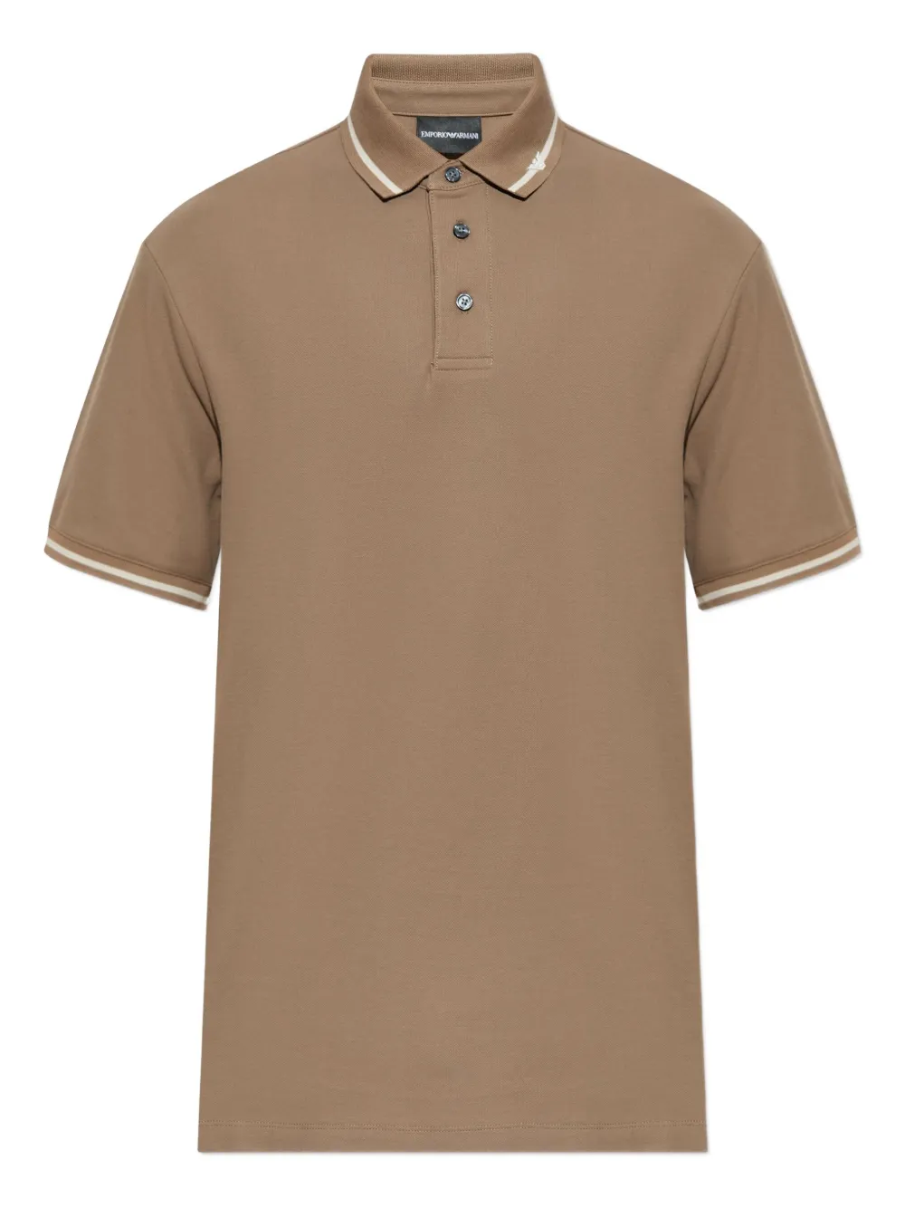 Emporio Armani tipped polo shirt Beige