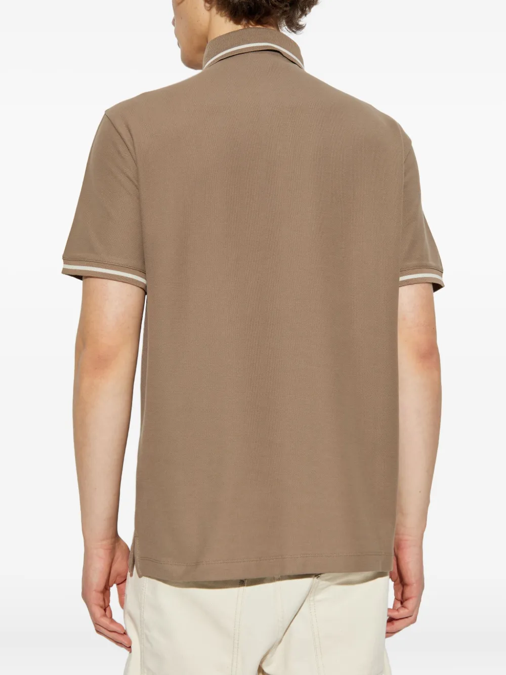 Emporio Armani tipped polo shirt Beige