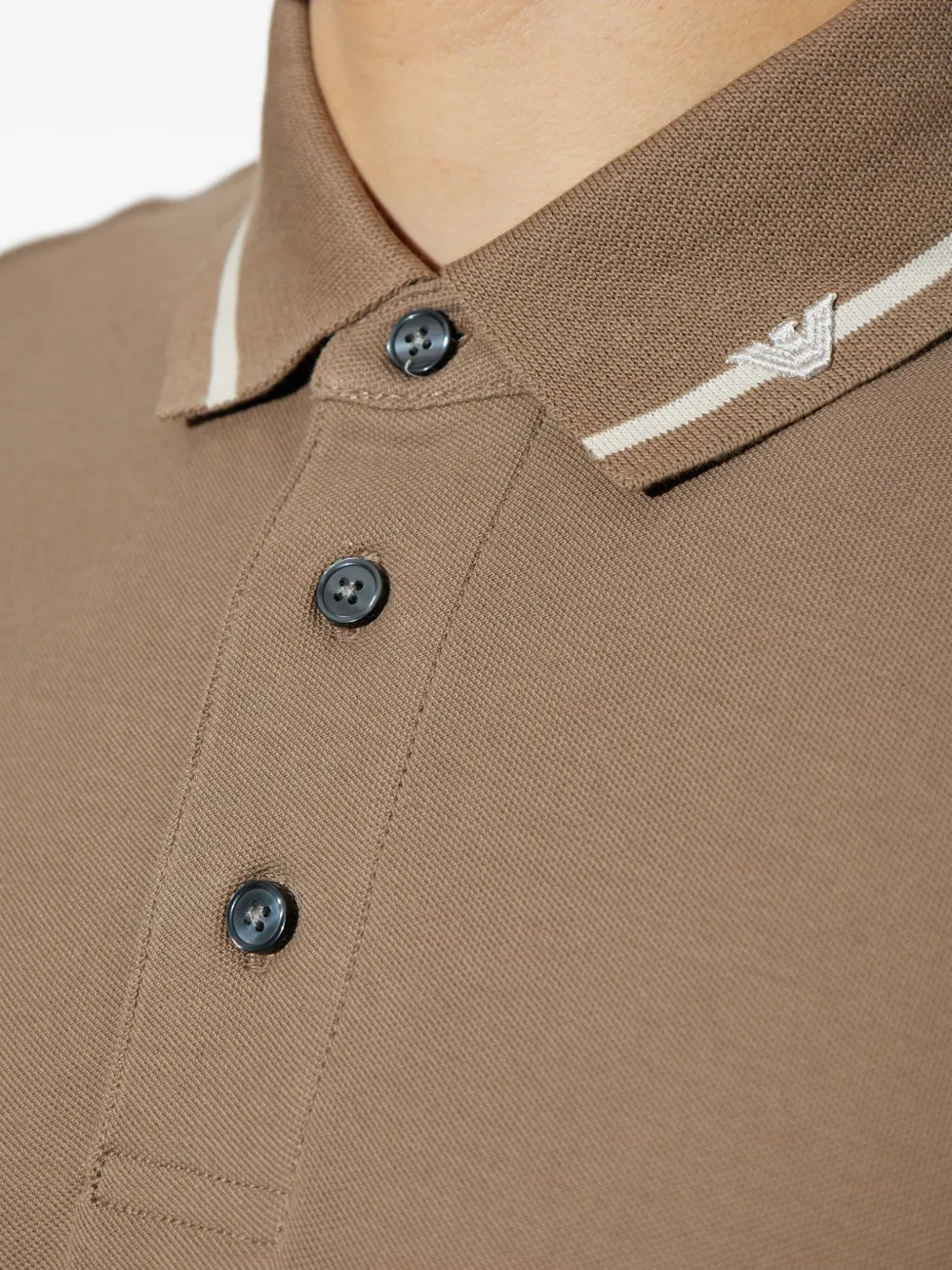 Emporio Armani tipped polo shirt Beige