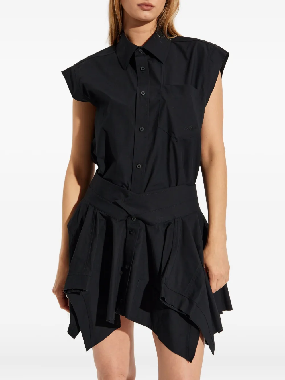 Alexander Wang layered shirt dress Zwart