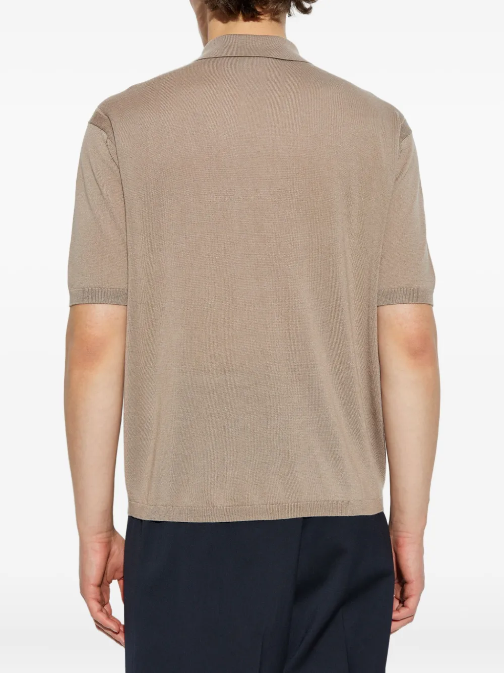 Emporio Armani Poloshirt met halve rits Beige