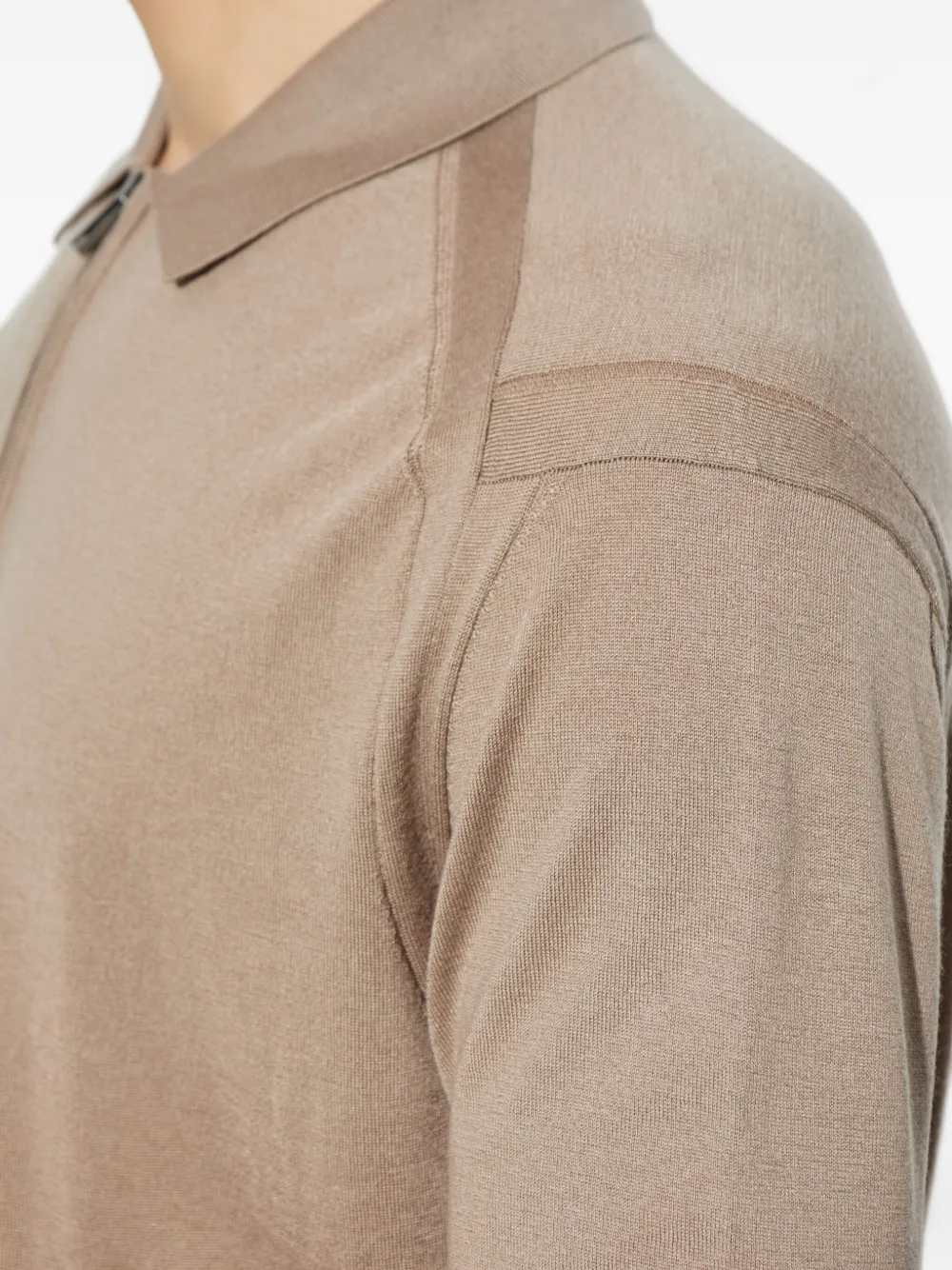 Emporio Armani Poloshirt met halve rits Beige