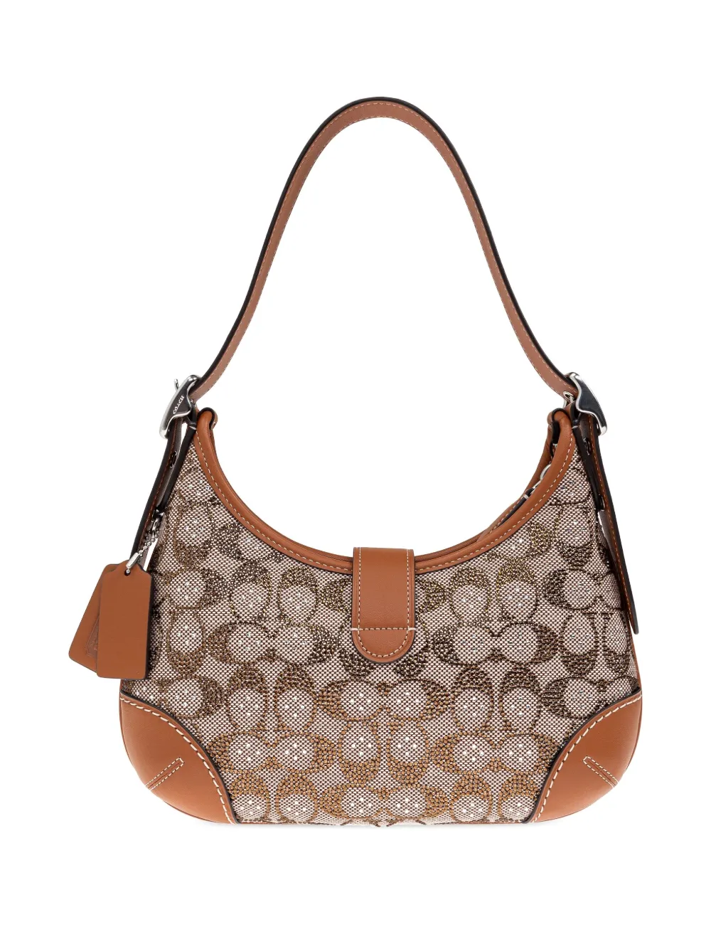 Coach Hamptons Hobo schoudertas verfraaid met kristallen Beige