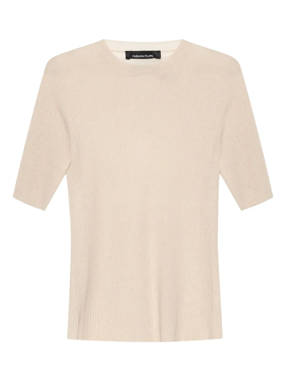 Fabiana Filippi ribbed short-sleeve top | Neutrals | Image 1