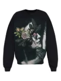 Emporio Armani fig-print crew-neck sweatshirt - Black