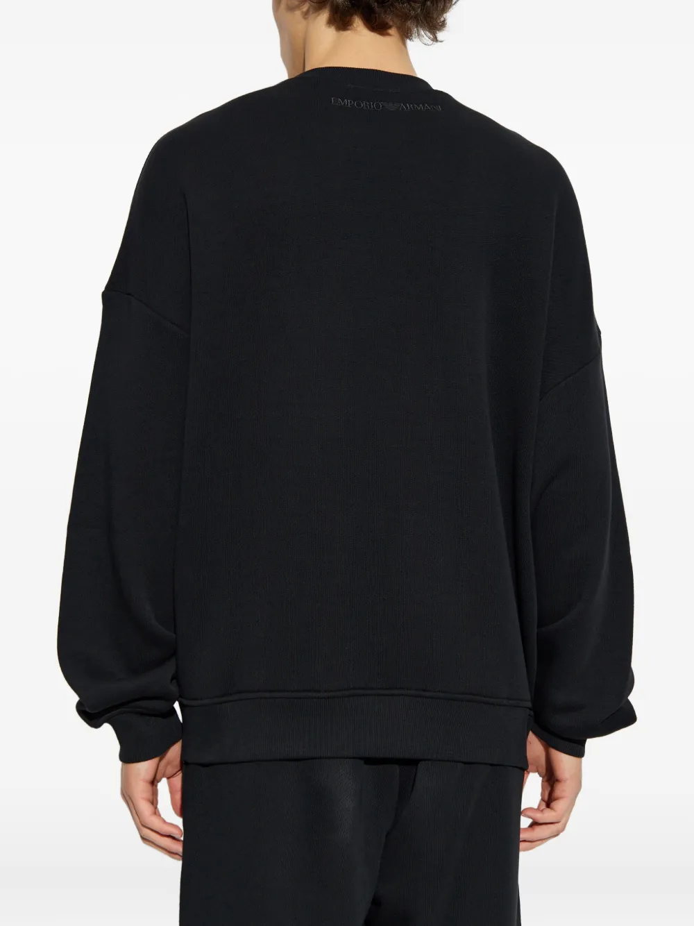 Emporio Armani fig-print crew-neck sweatshirt Zwart