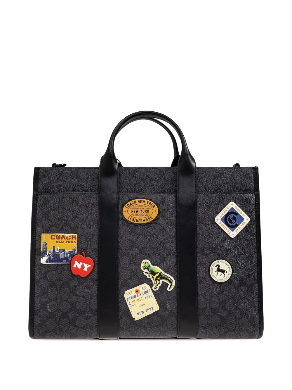 Coach Shopper met patchdetail Zwart