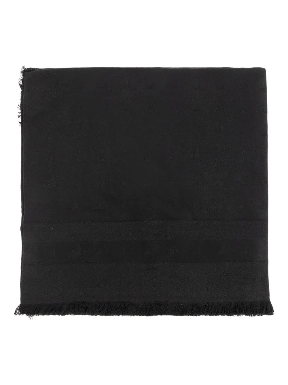 Emporio Armani eagle-emblem fringed scarf | Black | Image 1