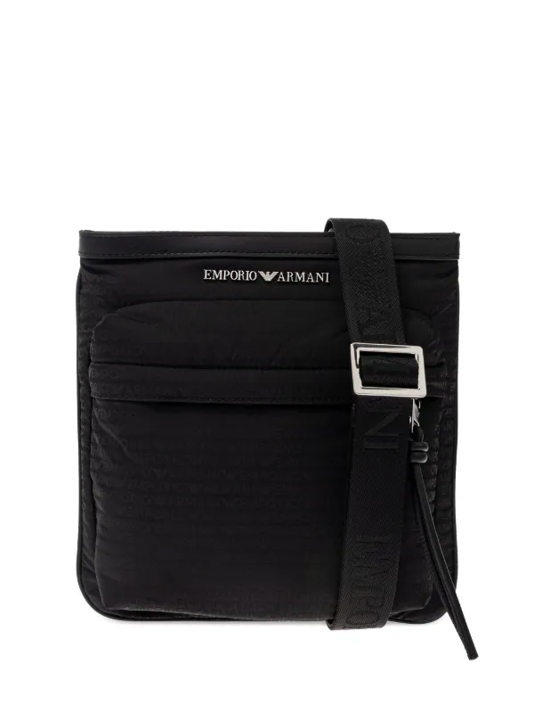 Emporio Armani logo-plaque Messenger Bag Black FARFETCH IN