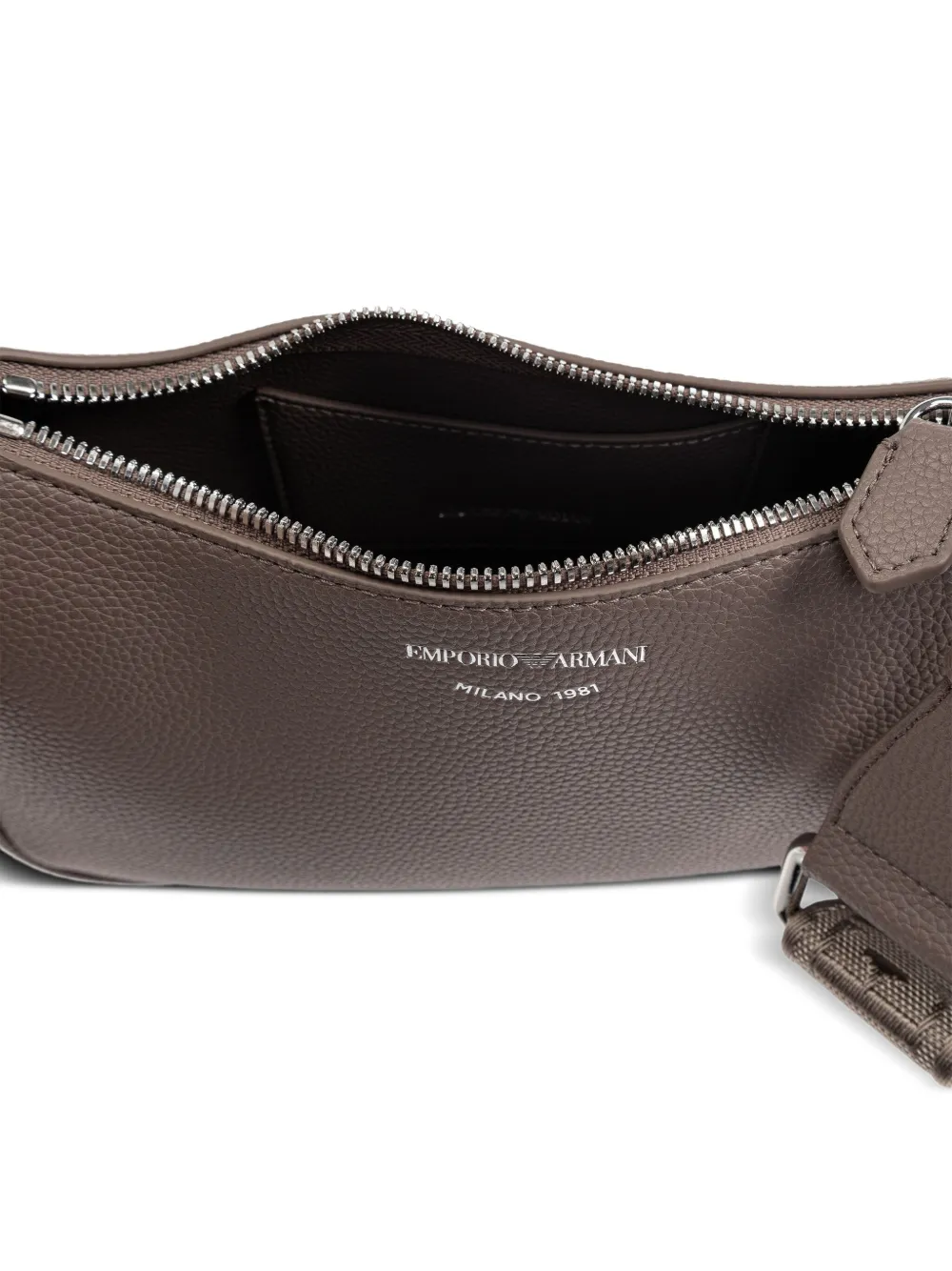 Emporio Armani Tas met logoplakkaat en rits Bruin