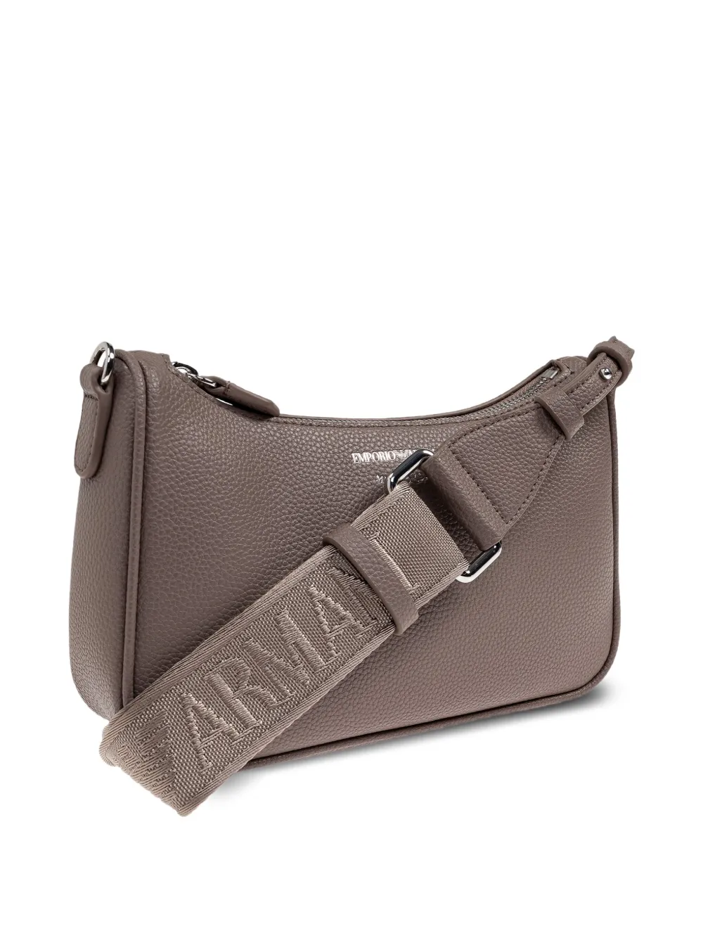 Emporio Armani Tas met logoplakkaat en rits Bruin