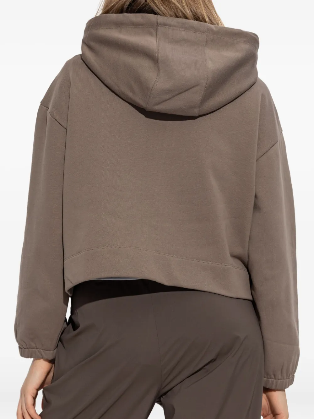 Emporio Armani Hoodie met geborduurd logo en rits Bruin