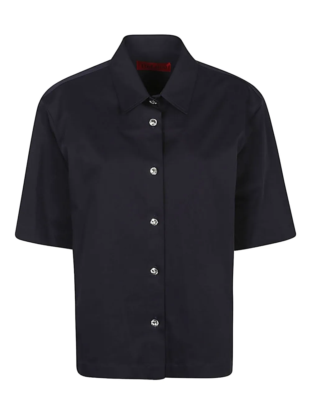 THELATEST jewel-button short-sleeve shirt | Black | Image 1