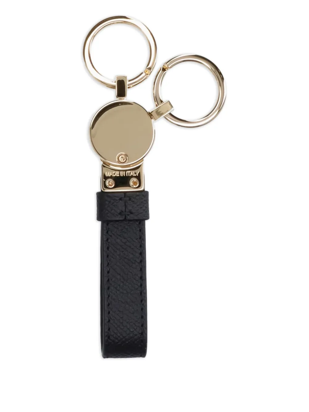 Ferragamo leather keyring wallet Zwart