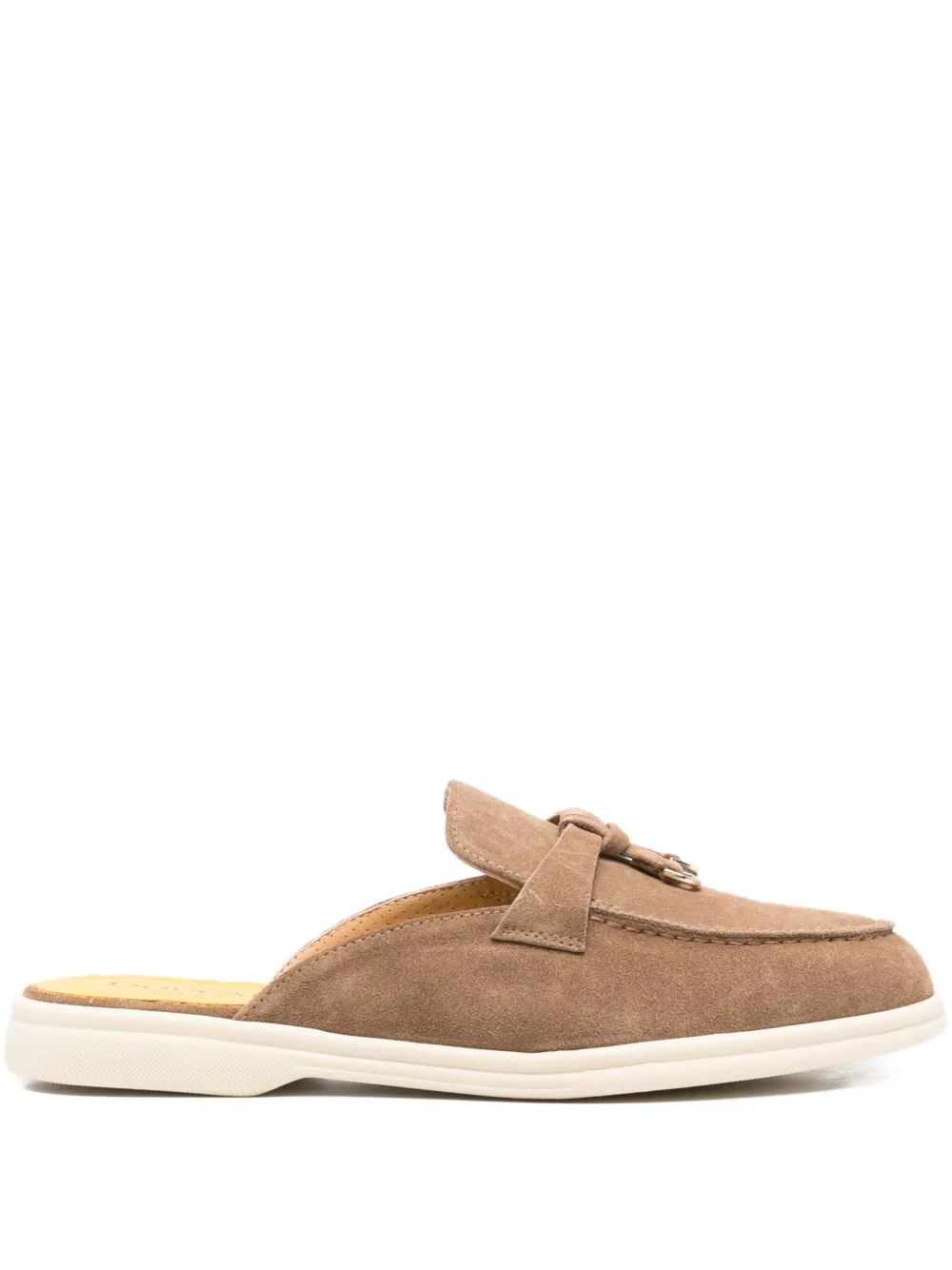 Doucal's tassel-embellished suede mules Neutrals