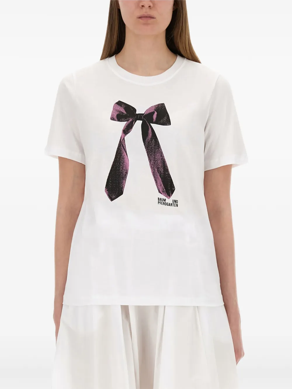 Baum Und Pferdgarten Jawo bow-print cotton T-shirt - ホワイト Baum Und Pferdgarten Jawo bow-print cotton T-shirt - ホワイト