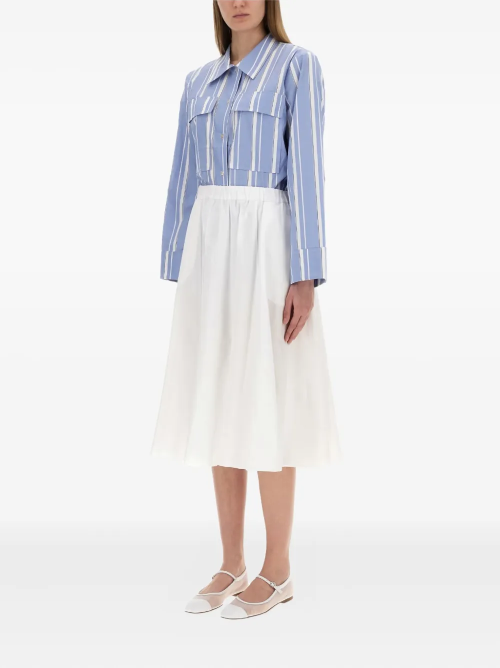 Baum Und Pferdgarten striped-pattern pocket shirt - Blauw