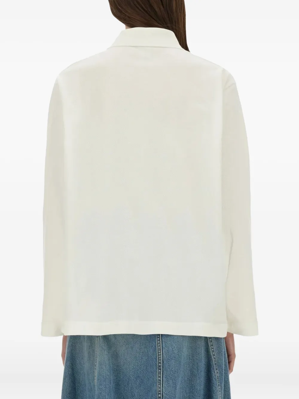 Baum Und Pferdgarten Jeanne Long-sleeve Polo Shirt In White