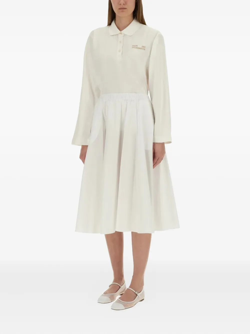 Baum Und Pferdgarten Jeanne Long-sleeve Polo Shirt In White