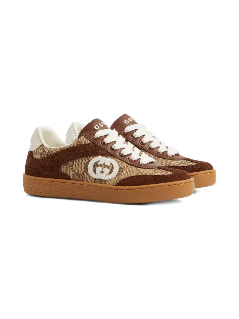 Gucci Kids GG-monogram low-top sneakers - Bruin