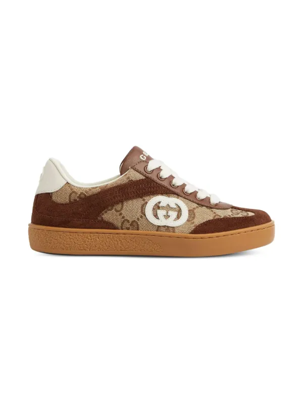 極美品 Gucci キッズ ロゴ　スニーカー　26 Gucci Kids Tênis Cano Baixo Com Monograma GG | Marrom | FARFETCH BR