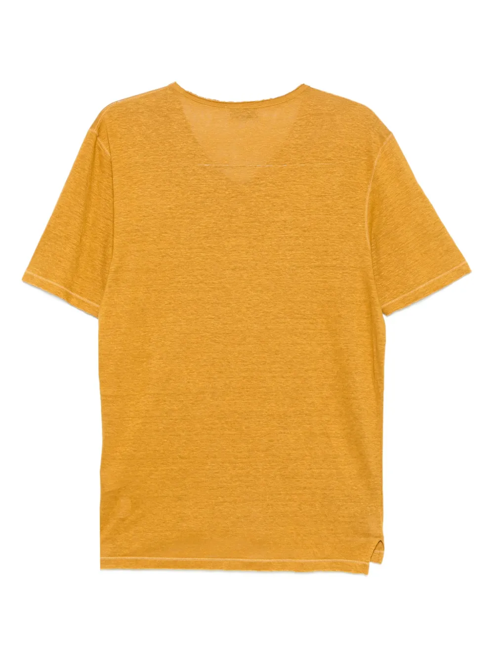 Gran Sasso T-shirt met V-hals en zak - Geel