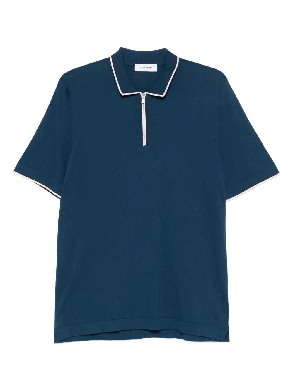 Gran Sasso ジップネック ポロシャツ - ブルー Gran Sasso ジップネック ポロシャツ - ブルー