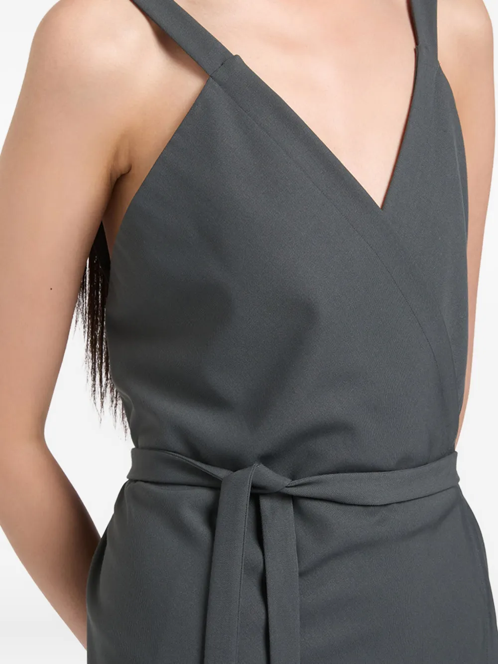 Ports 1961 Asymmetrische wikkeljurk Grijs
