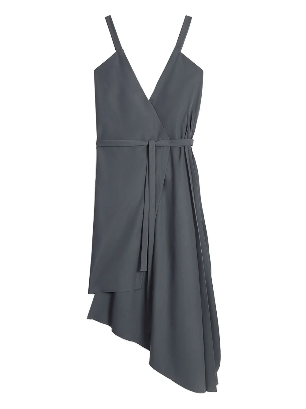 Ports 1961 asymmetric wrap midi dress Grijs