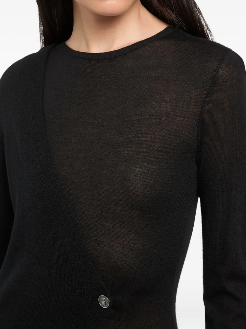 Ports 1961 Asymmetrische midi-jurk met knopen Zwart
