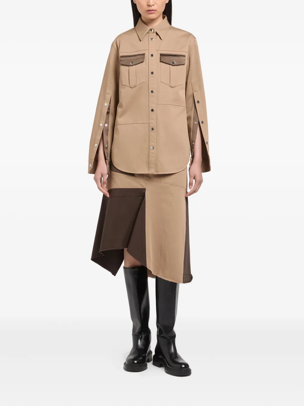 Ports 1961 Blouse met klepzakken Beige