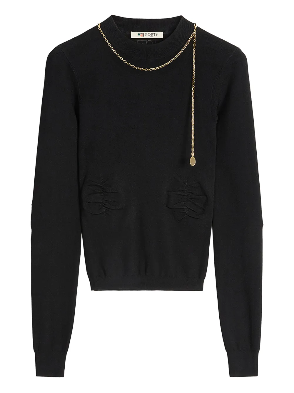 Ports 1961 chain-embellished top 999-BLACK