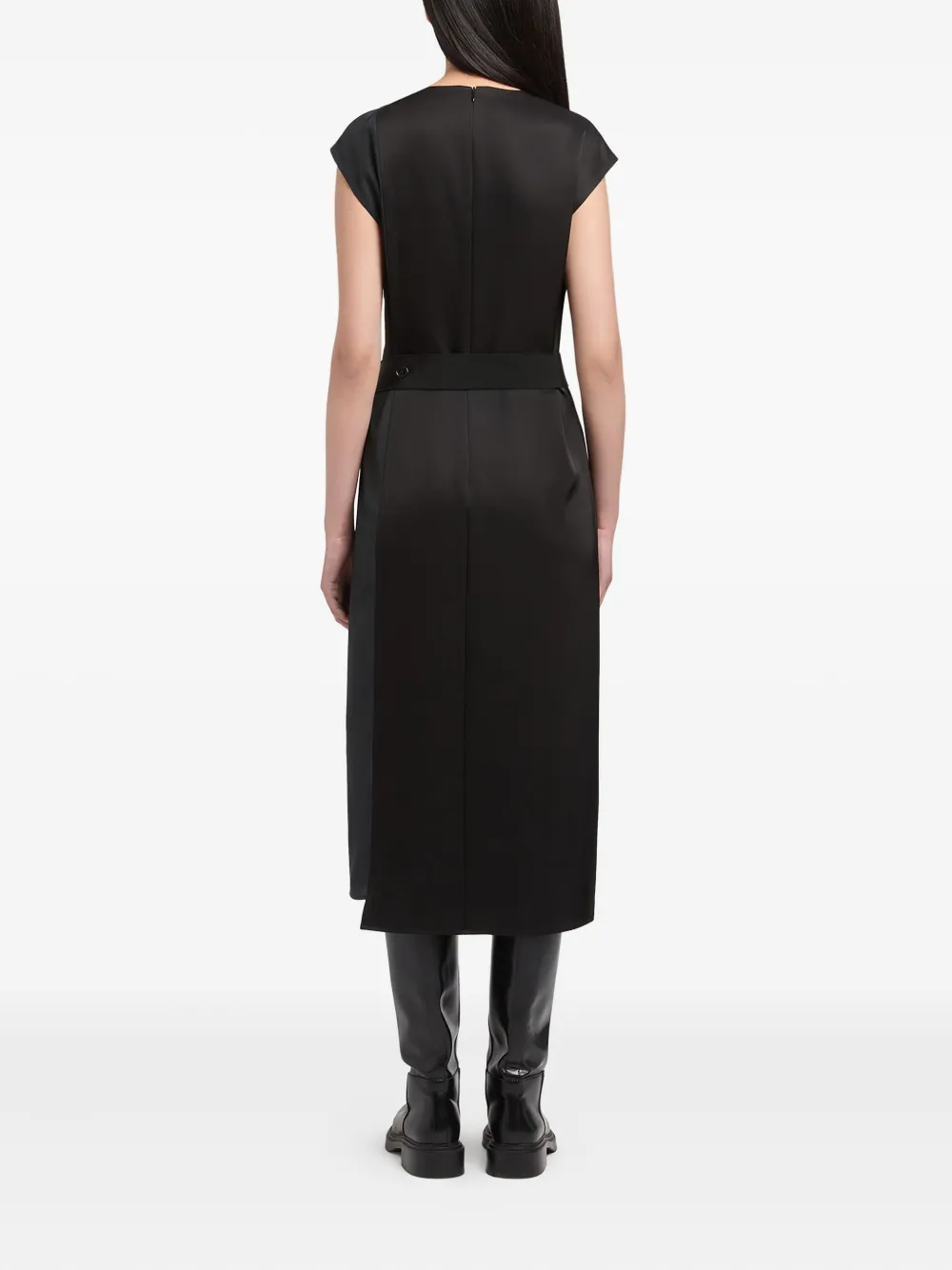 Ports 1961 Midi-jurk met kapmouwen en ceintuur Zwart