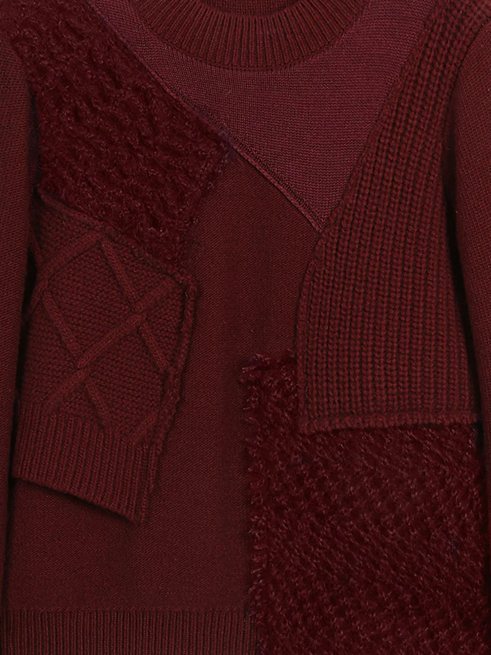 Ports 1961 Wollen trui met patchwork Rood